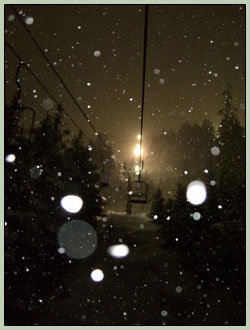 ski lift in snow